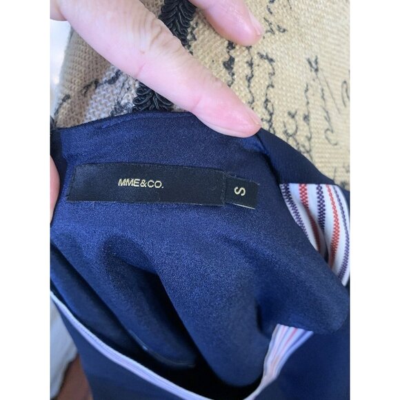 (C-79)Mme & Co Women’s Navy Sleeveless Tunic Dress Size S V-Neck Pockets Casual - Picture 7 of 10